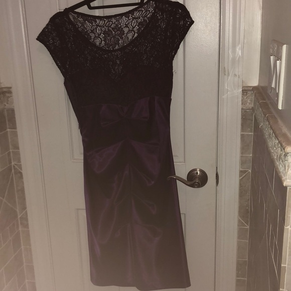 betsy adam dress purple lace 6 cocktail - Picture 4 of 6